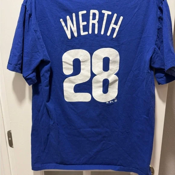 Philadelphia Phillies Jayson Werth #28 Majestic T-Shirt -Blue -Medium - Picture 6 of 8